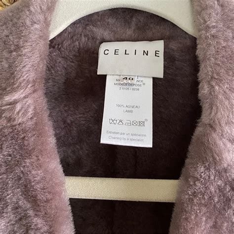 celine shearling|Celine leather and shearling.